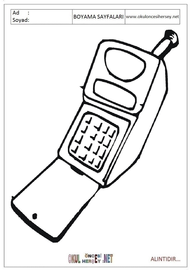 Çocuklar İçin Cep-Telefonu Boyama Sayfaları 